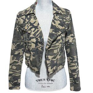 Forever 21 Crop Top Jacket - Size Small - Military Retro Camo Y2K  Vintage